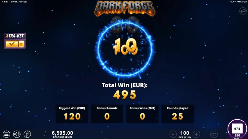 Dark Forge - Super Free Spins bonuso režimas su tamsia spalvų palete