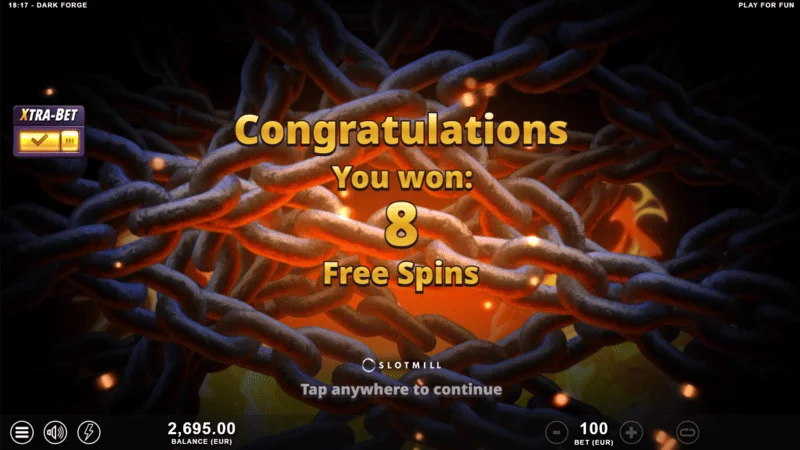 Dark Forge - Free Spins aktyvavimas trimis scatter simboliais